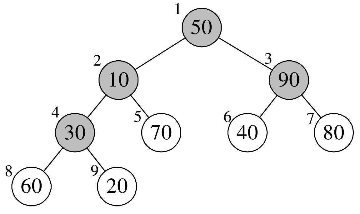 初始完全二叉树